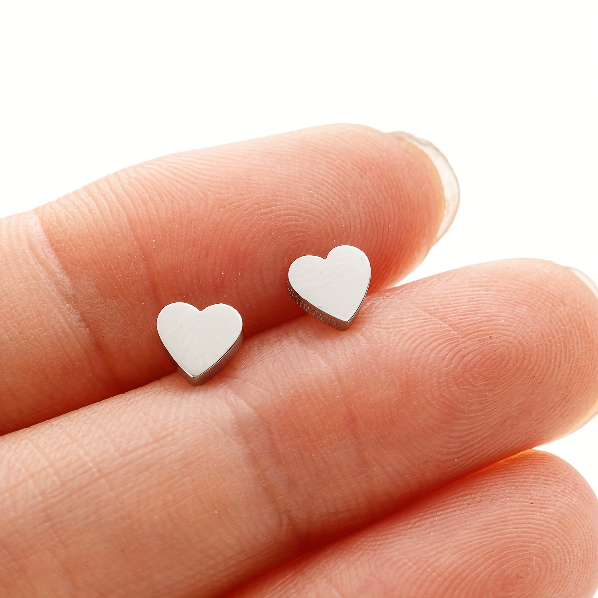 Heart Shaped Stud Earrings For Men Party